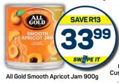 All Gold Smooth Apricot Jam 900gm