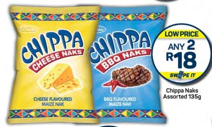 Any 2 Chippa Naks Assorted 135g