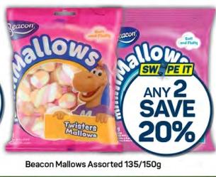 Any 2 Beacon Mallows Assorted 135/150g