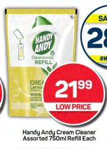 Handy Andy Cream Cleaner Assorted 750ml Refill Each