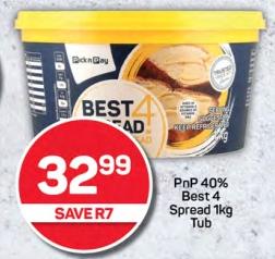 PnP 40% Best 4 Spread 1kg Tub