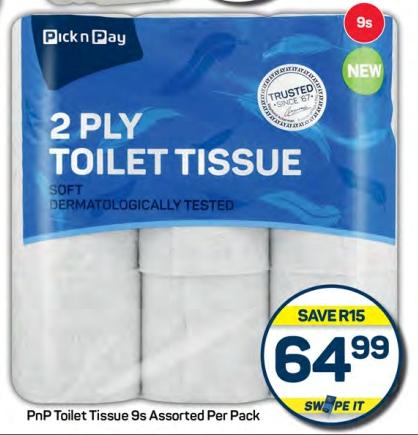 Pnp Toilet Tissue 9s Assorted per pack