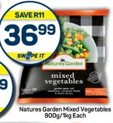 Natures Garden Mixed Vegetables 900g/1kg Each