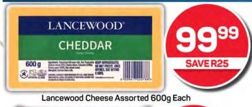 Lancewood Cheese Assorted 600gm