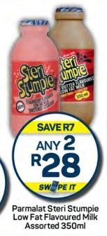 Parmalat Steri Stumpie Low Fat Flavoured Milk Assorted 350ml ANY 2