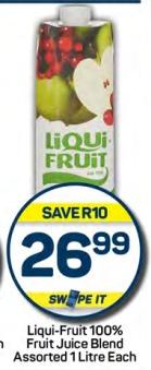 Liqui-Fruit 100% Fruit Juice Blend Assorted 1 Litre Each