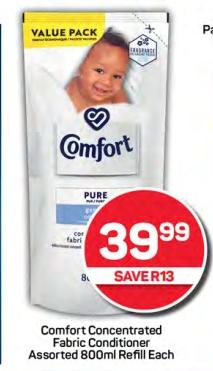 Comfort Concentrated Fabric Conditioner Assorted 800ml Refill 