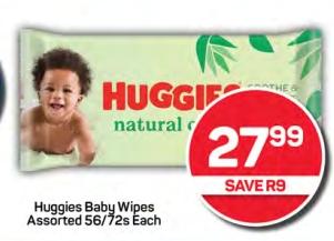 Huggies Baby Wipes Assorted 56/72s