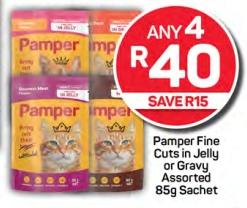 Pamper Fine Cuts in Jelly or Gravy Assorted 85gm Any 4