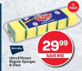 Ultra Efficient Regular Sponges 6-Pack