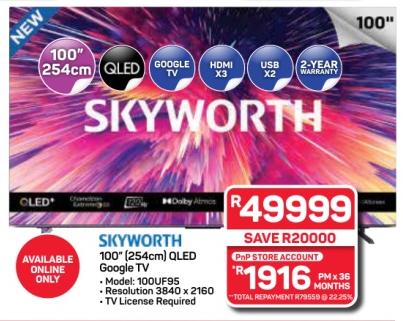 SKYWORTH 100" (254cm) QLED Google TV 