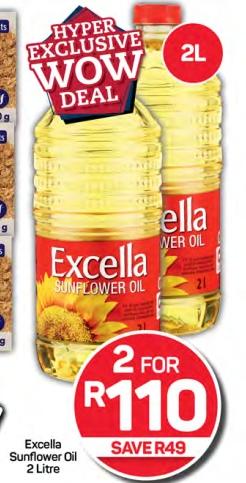 Excella Sunflower Oil 2 LTR