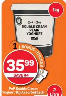 Pick n Pay Double Cream Plain Yoghurt 1 KG