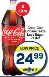 Coca-Cola Original Taste Less Sugar 2 LTR