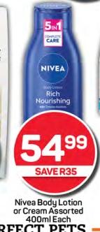 Nivea Body Lotion or Cream Assorted