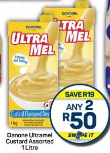 Danone Ultramel Custard Assorted 1 LTR  ANY 2