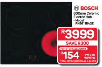 BOSCH 600mm Ceramic Electric Hob - Model: PKE611BA2E