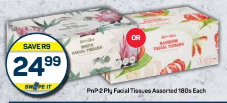 PnP 2 Ply Facial Tissues Assorted