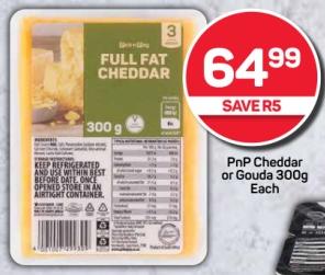 Pnp Cheddar or Gouda 300g Each