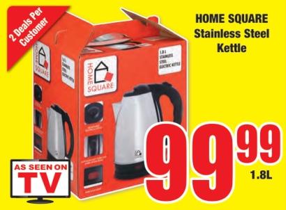 HOME SQUARE Stainless Steel Kettle 1.8Ltr