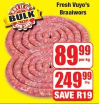 Fresh Vuyo's Braaiwors