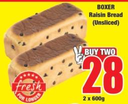 BOXER Raisin Bread (Unsliced) 2x600 Gm