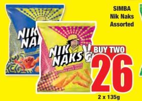 SIMBA Nik Naks Assorted 2X135G