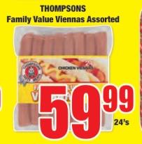 Thompsons Family Value Viennas Assorted 24'S