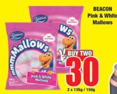 Beacon Pink & White Mallows 2X135G/150G