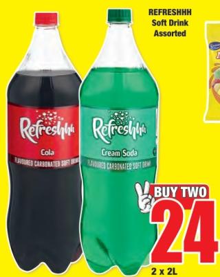 Refreshhhh Soft Drink Assorted 2X2L