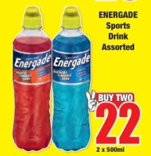 ENERGADE Sports Drink Assorted 2X500ML