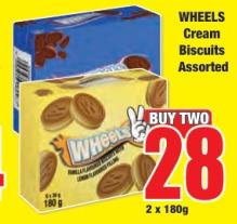 WHEELS Cream Biscuits Assorted 2x180 Gm