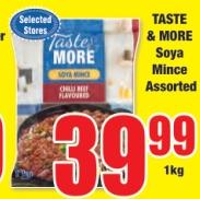 TASTE & MORE Soya Mince Assorted, Chili Beef Flavored