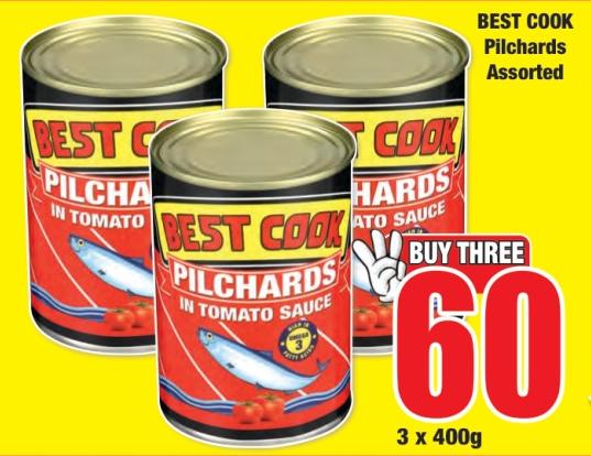 BEST COOK Pilchards Assorted in Tomato Sauce 3x400 Gm