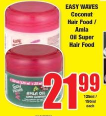 EASY WAVES Coconut Hair Food / Amla Oil Super Hair Food 125/150 Ml