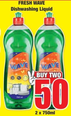 FRESH WAVE Dishwashing Liquid 2X750ML