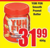 YUM FUN Smooth Peanut Butter 400 gm 