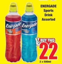 ENERGADE Sports Drink Assorted 2x500 ml 