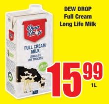 DEW DROP Full Cream Long Life Milk 1 LTR