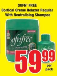 SOFN' FREE Cortical Creme Relaxer Regular With Neutralising Shampoo