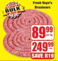 Fresh Vuyo's Braaiwors KG