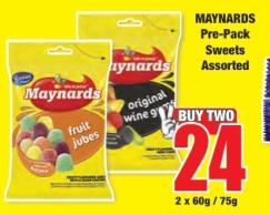 Beacon MAYNARDS Pre-Pack Sweets Assorted 2x60g/75g