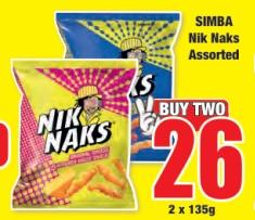 SIMBA Nik Naks Assorted 2x135g