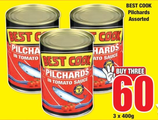 BEST COOK Pilchards Assorted in Tomato Sauce 3X400G