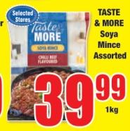 TASTE & MORE Soya Mince Assorted Chilli Beef Flavoured 1KG