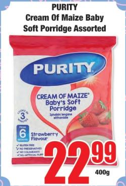 Purity Cream Of Maize Baby Soft Porridge Assorted 400g