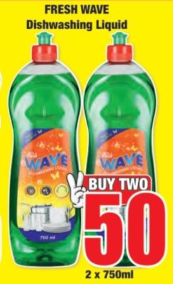 FRESH WAVE Dishwashing Liquid 2x750ml