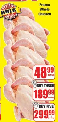 Frozen Whole Chicken 5 Pcs 