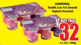 Sonnendal Tootlilli Low Fat Smooth Yoghurt Assorted