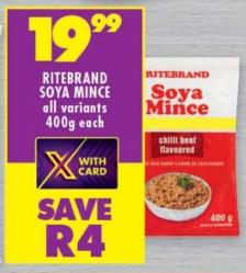 RITEBRAND SOYA MINCE all variants 400g